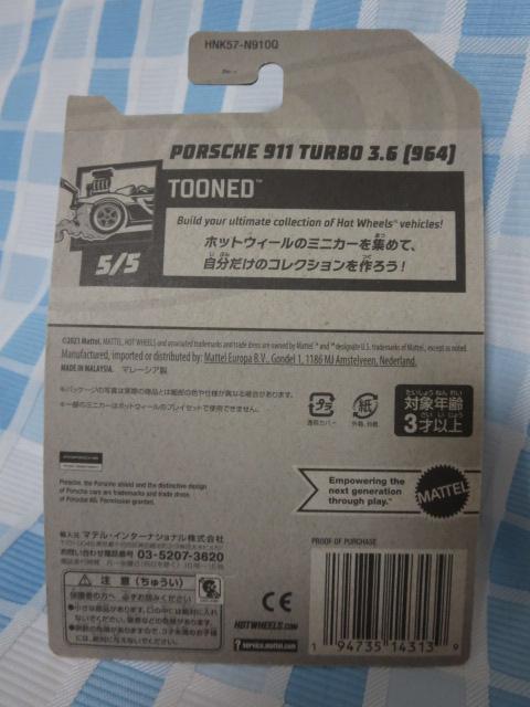 Hot Wheels �z�b�g�E�B�[�� PORSCHE 911 TURBO 3.6 [964] TOONED HNK57-N910Q �̎ʐ^6
